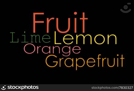 Fruit word background