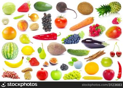 fruits and vegetable isolated on white background