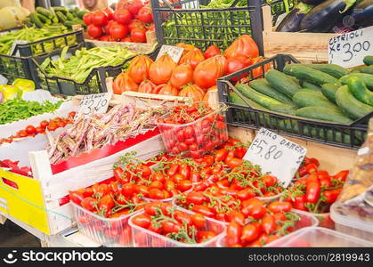 Fruits and vegetables at the market stall