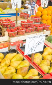 Fruits and vegetables at the market stall