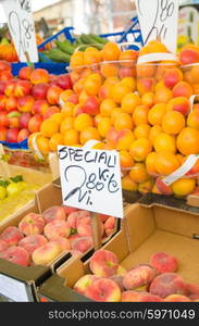 Fruits and vegetables at the market stall