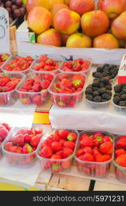 Fruits and vegetables at the market stall