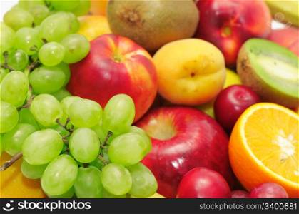 fruits and vegetables isolated on a white