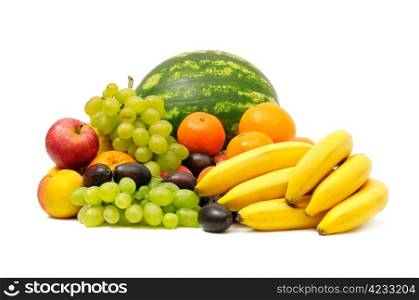 fruits and vegetables isolated on a white background