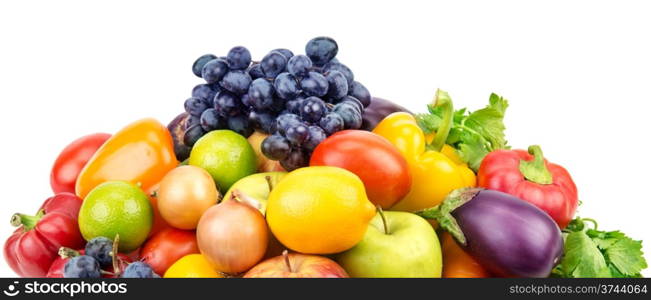 fruits and vegetables isolated on white background