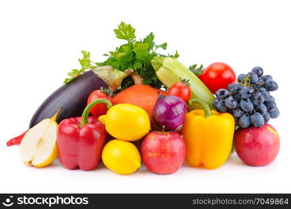 fruits and vegetables isolated on white background