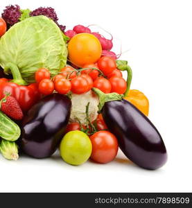 fruits and vegetables isolated on white background