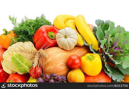 fruits and vegetables isolated on white background