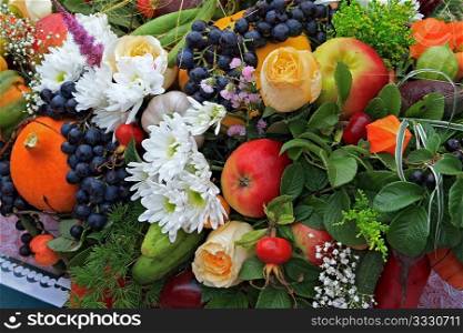 fruits and vegetables on rural market