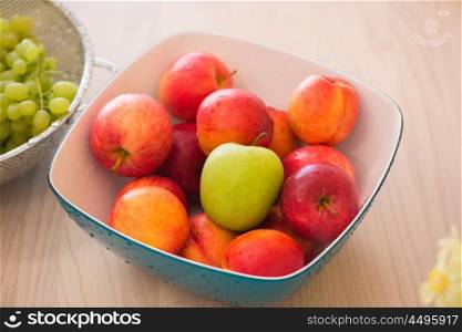 Fruits in the bown on table
