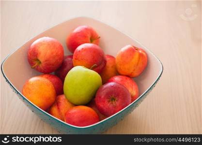 Fruits in the bown on table