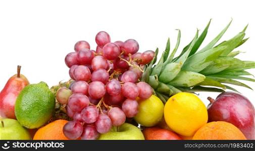 fruits isolated on white background. Concept of healthy eating and dieting lifestyle.