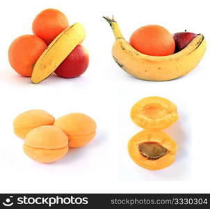 fruits on white background