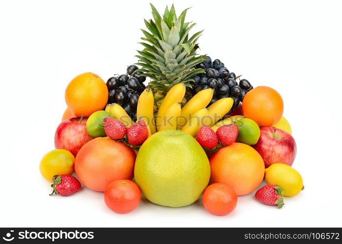 fruits set isolated on a white background