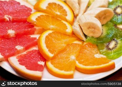 fruits. Slices of various fruits closeup photo