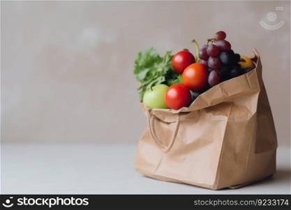 Fruits vegetables bag. Market product. Generate Ai. Fruits vegetables bag. Generate Ai