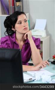 Frustrated female office worker