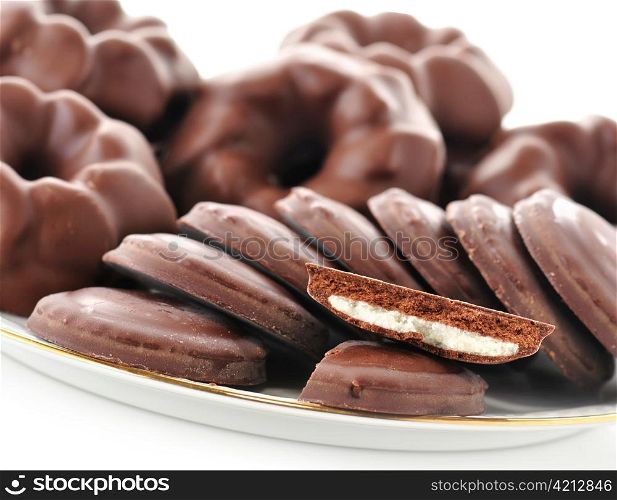 Fudge Chocolate Cookies , close up