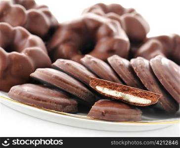 Fudge Chocolate Cookies , close up