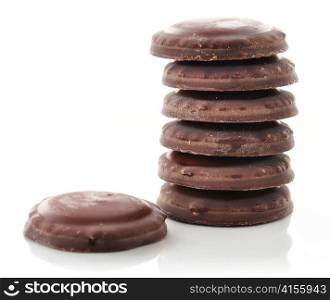 Fudge Chocolate Cookies on white