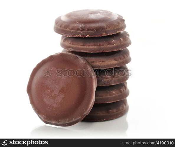 Fudge Chocolate Cookies on white