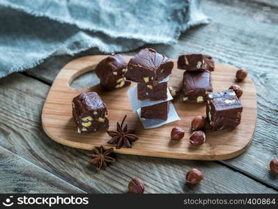 Fudge with hazelnuts