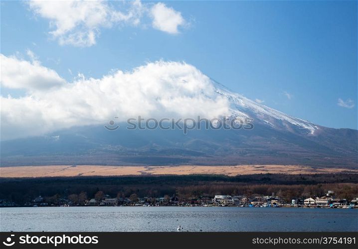Fuji fujisan from yamanaka lake at Yamanashi Japan