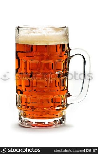 Full beer glass isolated on white background