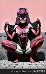Full body Spider-Man as a Togruta goddess of nature image illustration