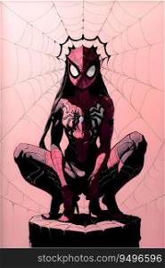 Full body Spider-Man as a Togruta goddess of nature image illustration
