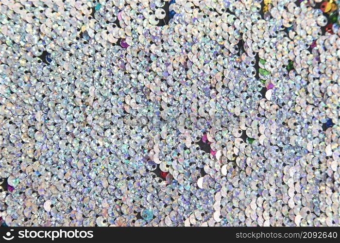 full frame silver shiny sequins background
