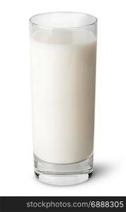 Full glass of milk isolated on white background