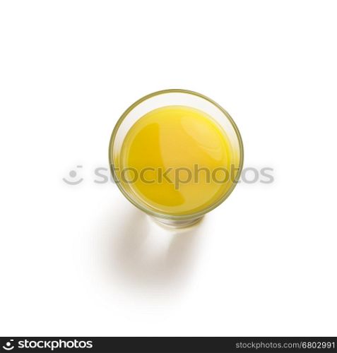 Full glass of orange juice. Full glass of orange juice on white background