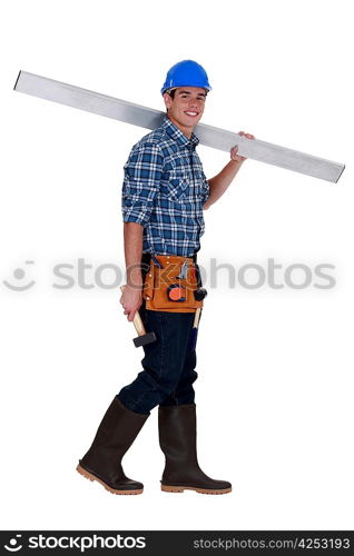 Full length construction worker