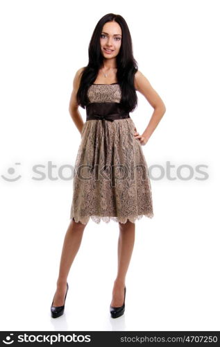 Full length of a beautiful young lady in dress