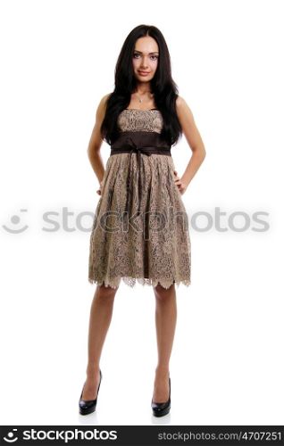 Full length of a beautiful young lady in dress