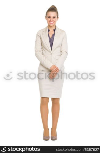 Full length portrait of happy business woman