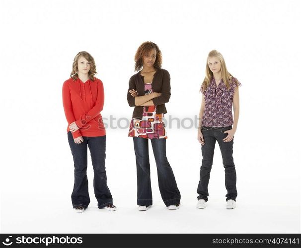 Full Length Portrait Of Three Teenage Girls