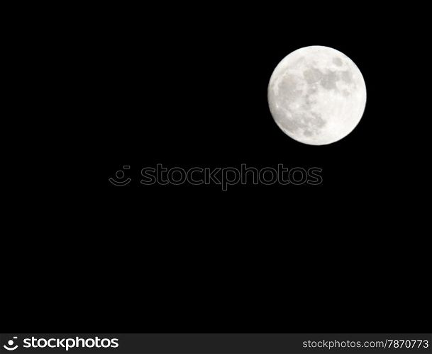 full moon in the black night sky