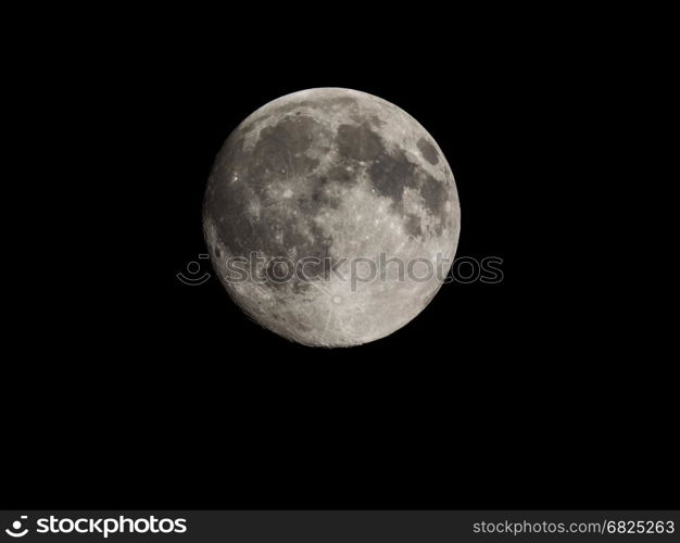 Full moon seen with telescope. Full moon seen with an astronomical telescope