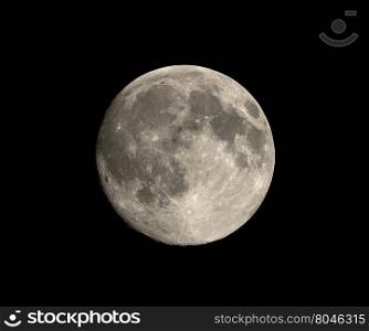 Full moon seen with telescope. Full moon seen with an astronomical telescope
