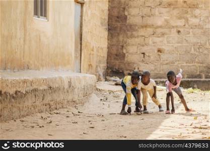full shot african boys playing together