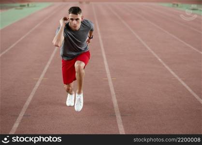 full shot athlete running