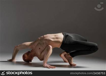 full shot flexible man performing