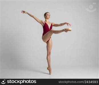full shot talented ballerina performing
