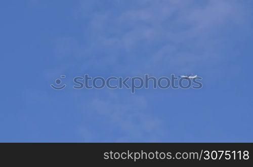 Full shot with different angles of airplanes flying during daytime