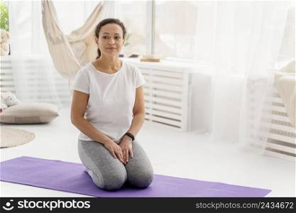 full shot woman yoga mat 4