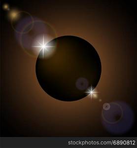 Full Solar Eclipse Isolated on Black Background. Full Solar Eclipse