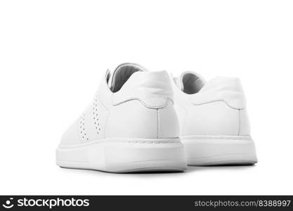 Full White Sneakers isolated on white background with clipping path