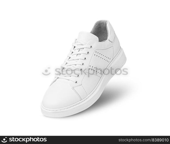 Full White Sneakers isolated on white background with clipping path